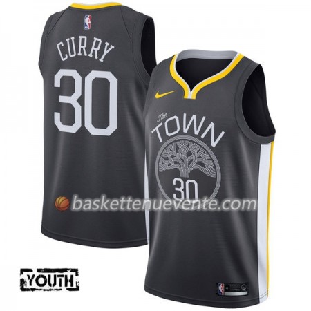 Maillot Basket Golden State Warriors Stephen Curry 30 Nike 2017-18 Noir Swingman - Enfant